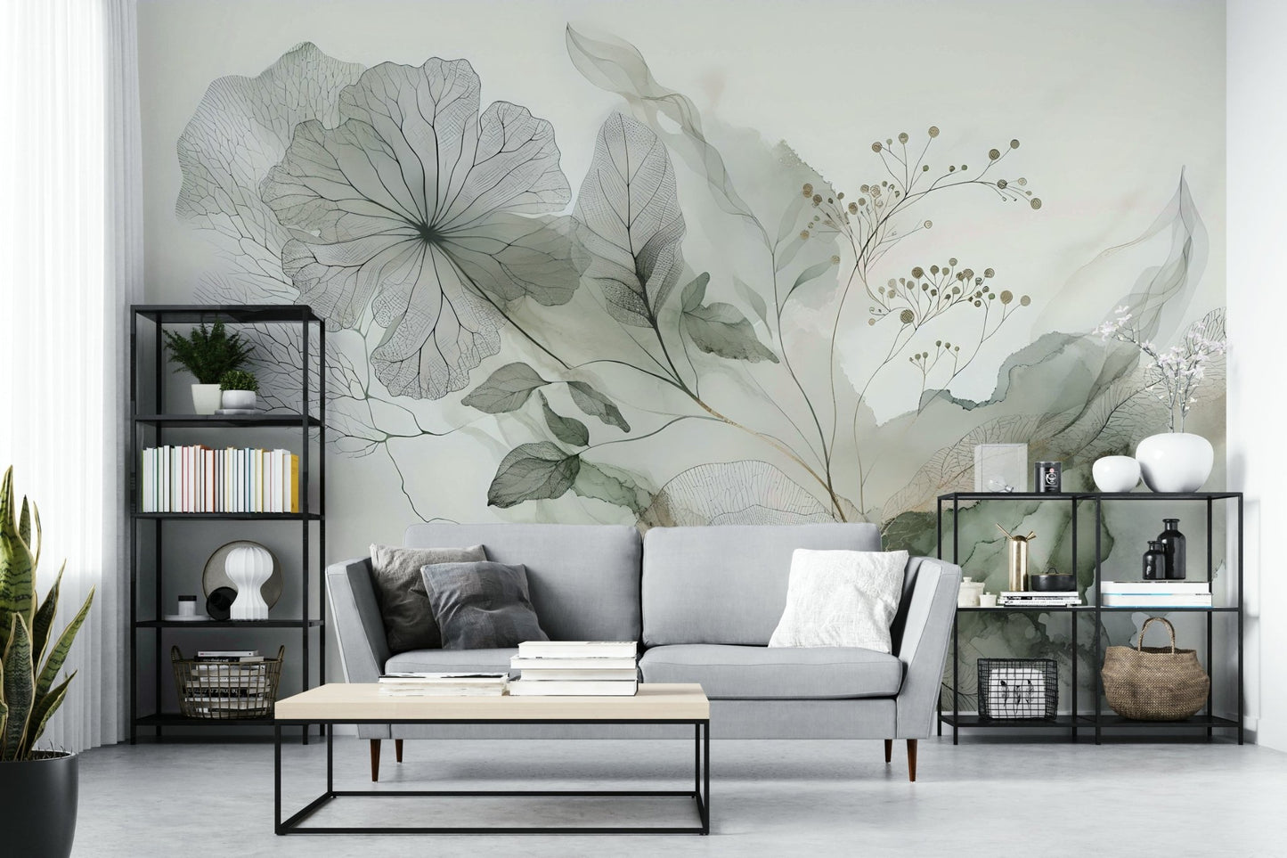 Serene color mural with harmonious muted palette.

