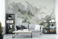 Serene color mural with harmonious muted palette.

