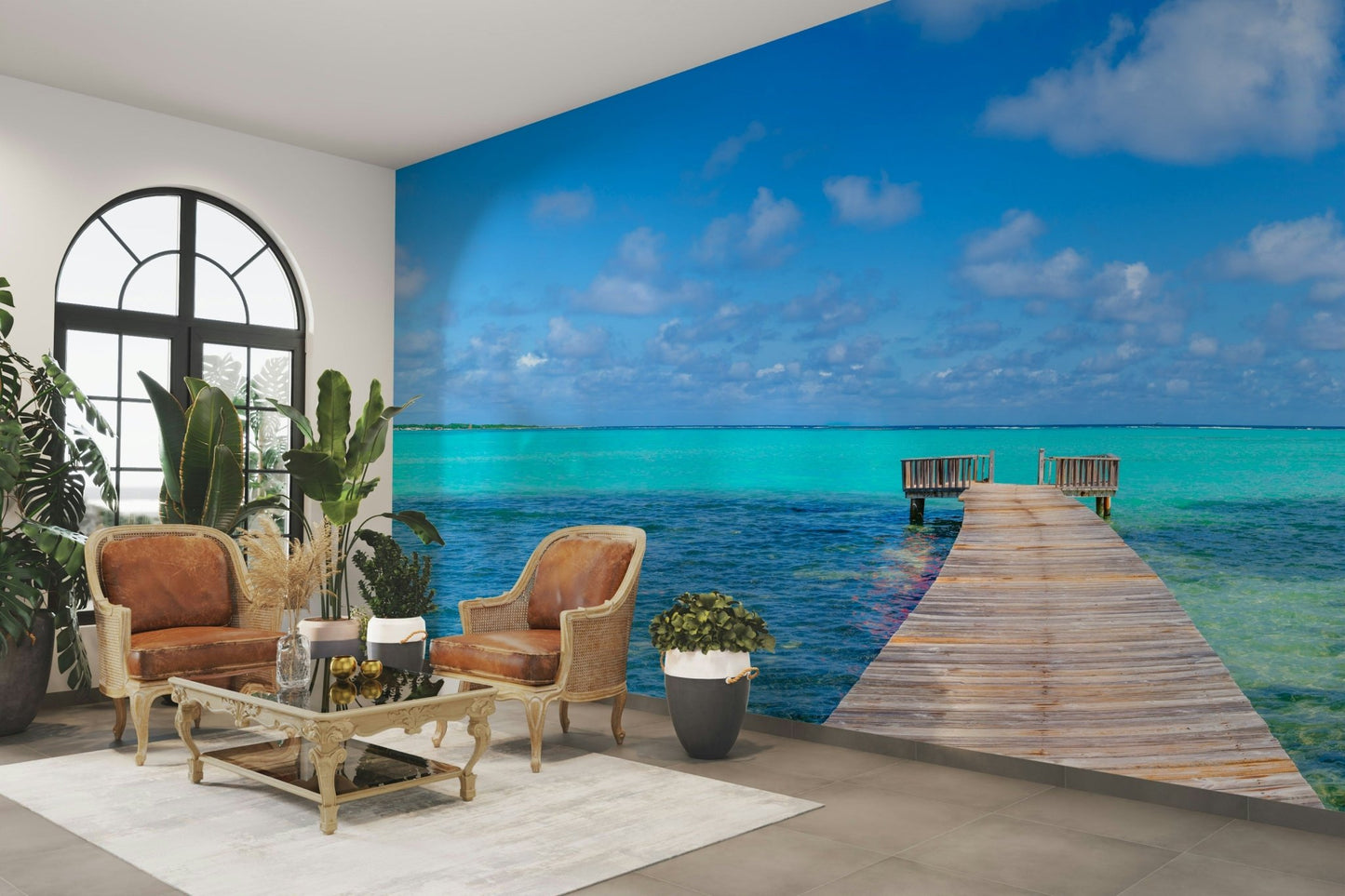 Tranquil Turquoise Pier Wall Mural