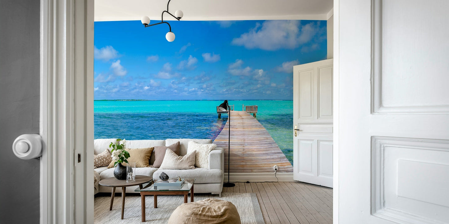 Tranquil Turquoise Pier Wall Mural