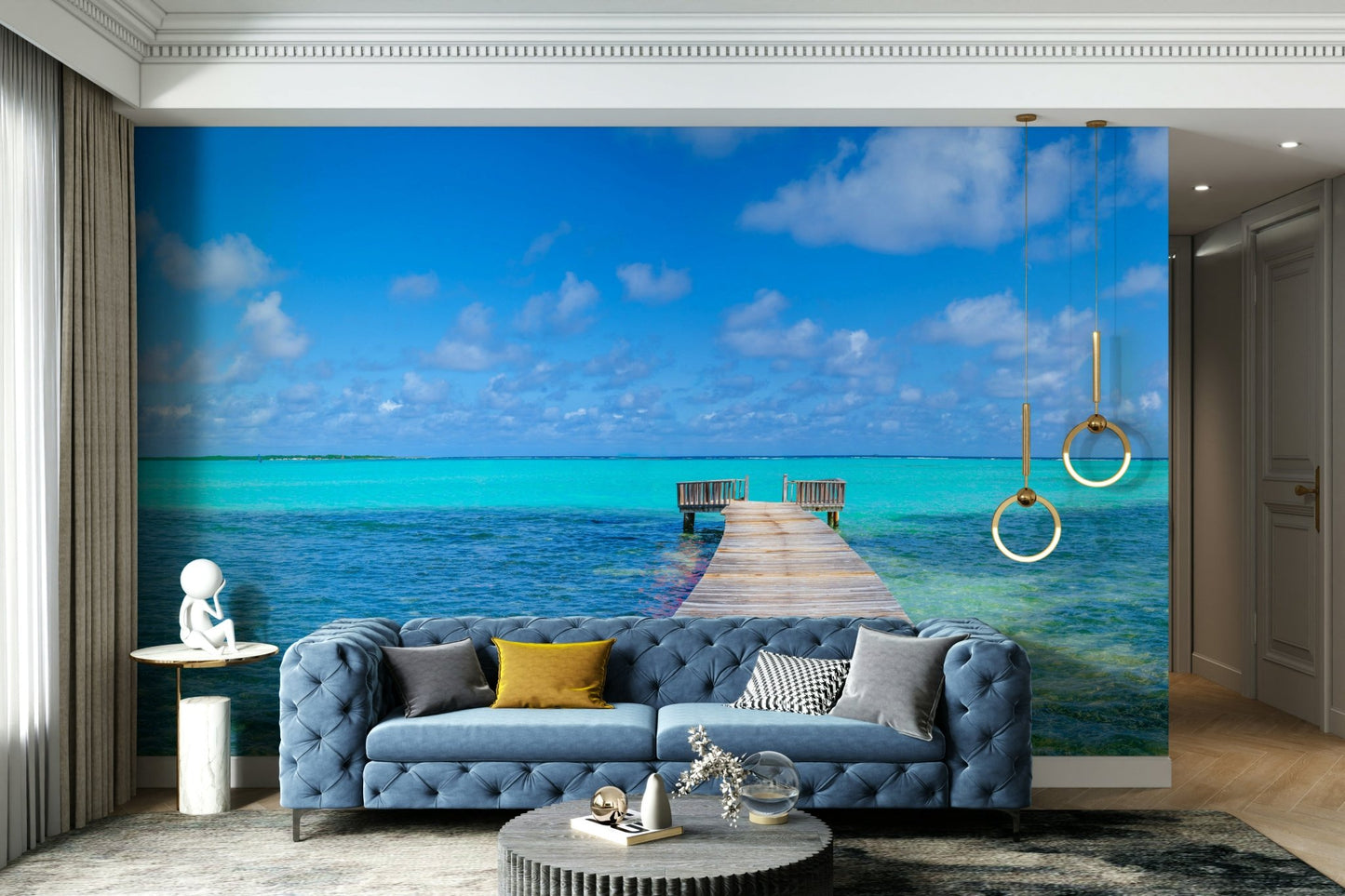 Tranquil Turquoise Pier Wall Mural