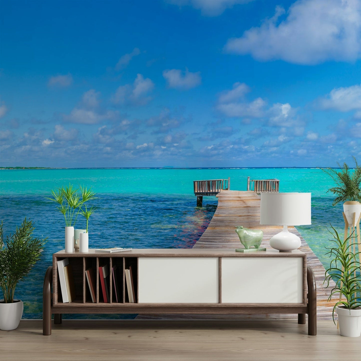 Tranquil Turquoise Pier Wall Mural