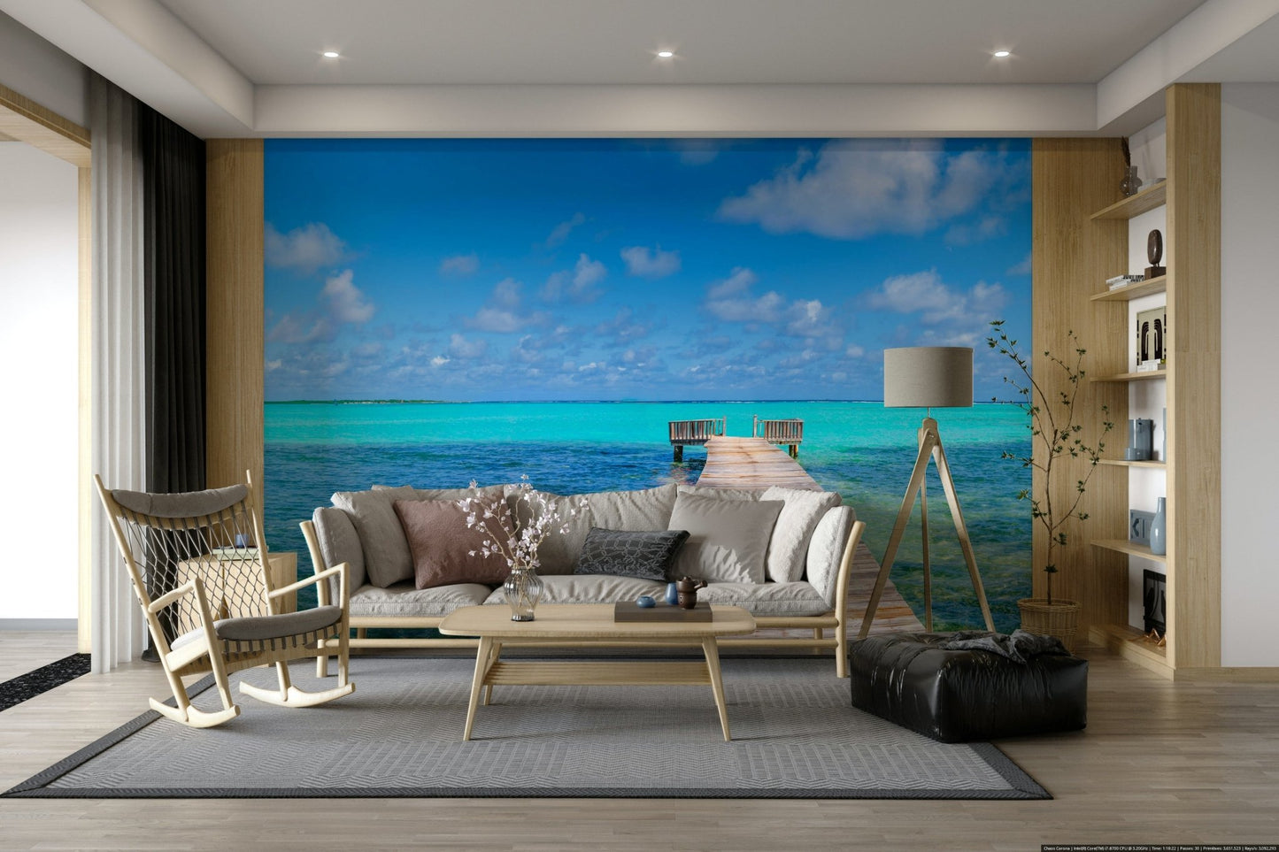 Tranquil Turquoise Pier Wall Mural