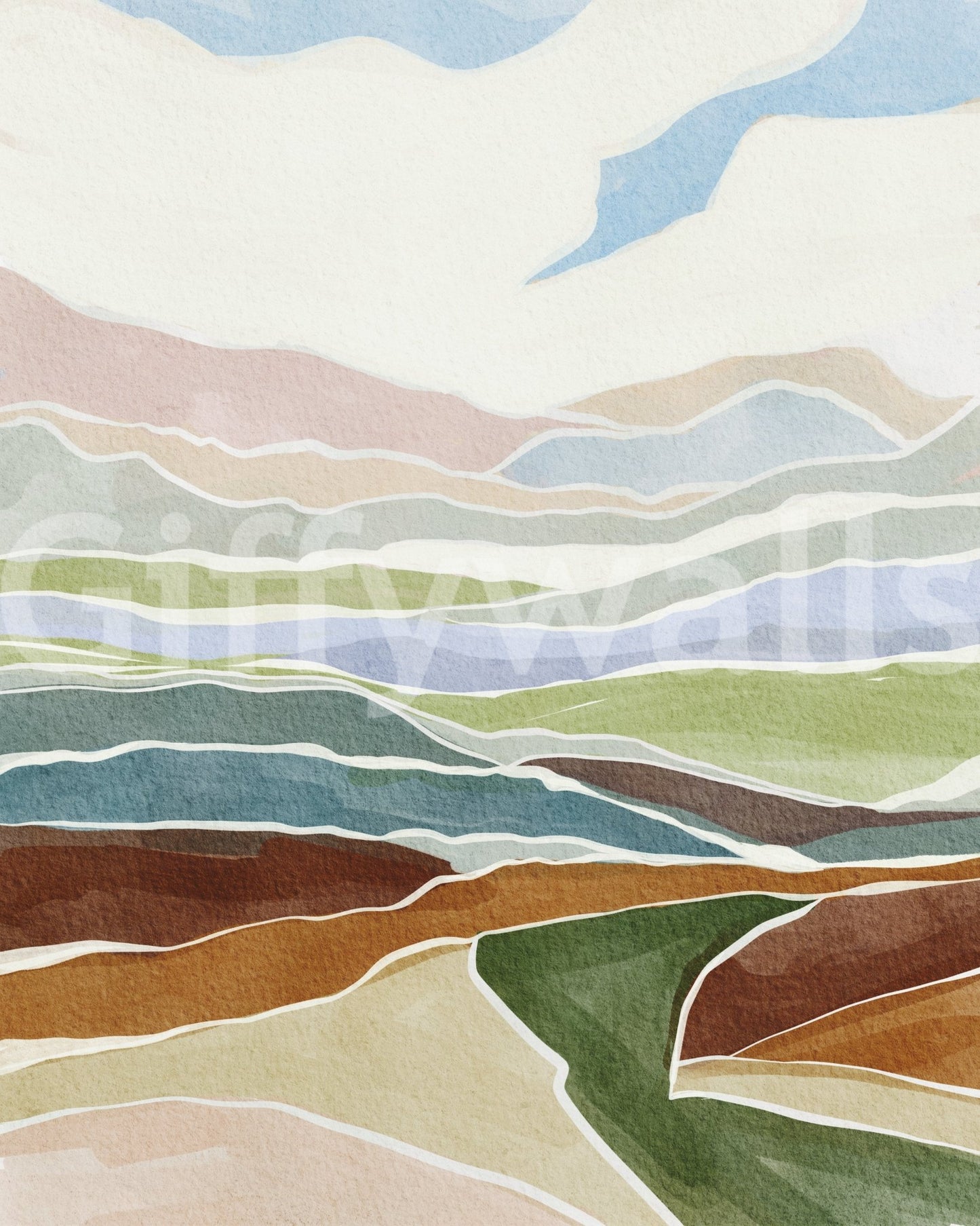 Peaceful wallpaper mural for walls with nature scenes

