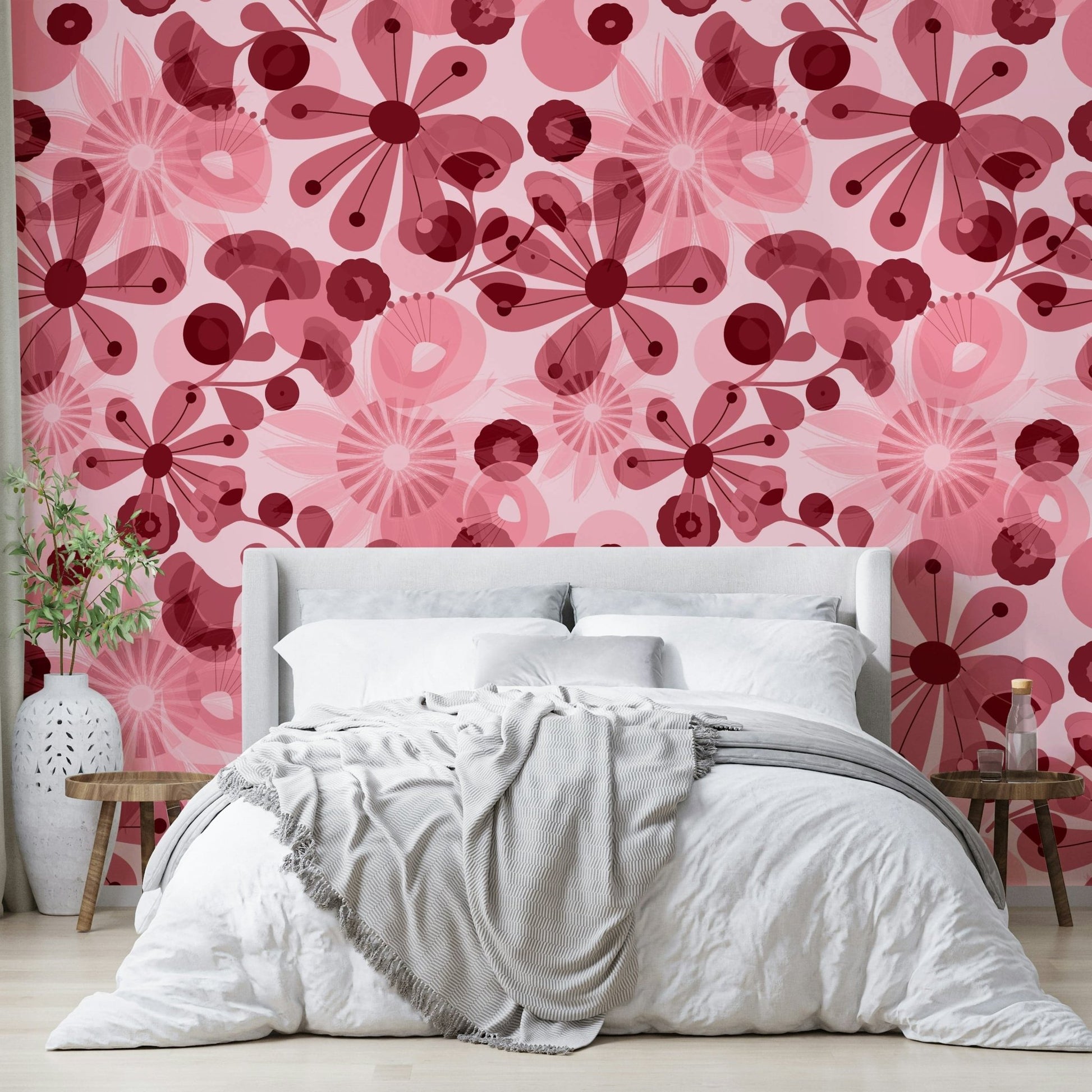 Transparent flower wallpaper for walls

