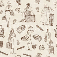 Travel Stories Wallpaper sketch women kooky style dapper travelers jaunty.