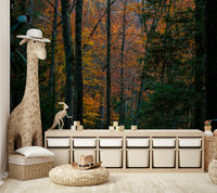 A beautiful wide-angle wall mural of a peaceful wood., GD5113