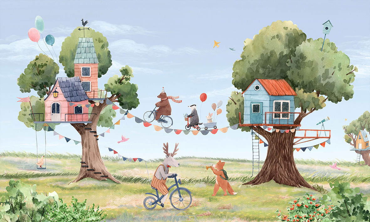 Treetop Fiesta Fables Wall Murals