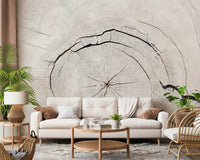Tree's Life Story Wall Mural as a feature wall in a spacious dining area.