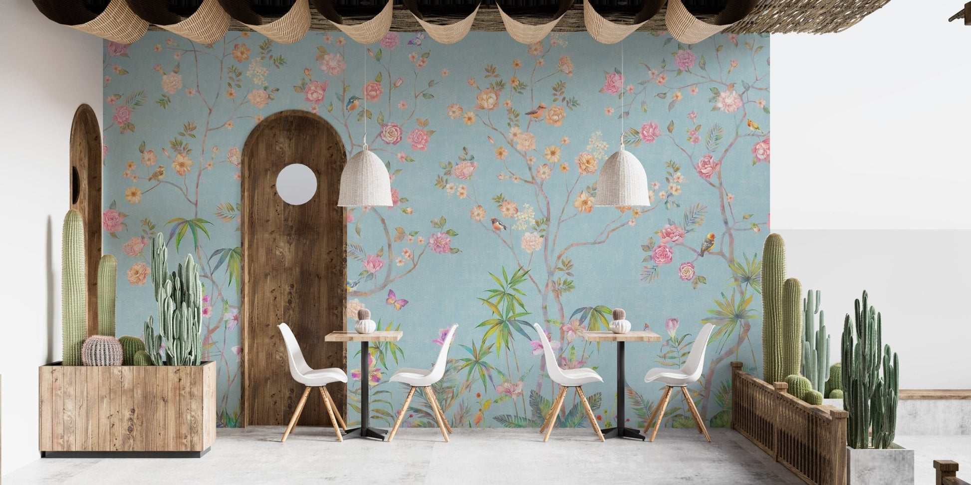 Classic Blue Chinoiserie Wallpaper
 A494