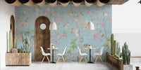 Classic Blue Chinoiserie Wallpaper
 A494