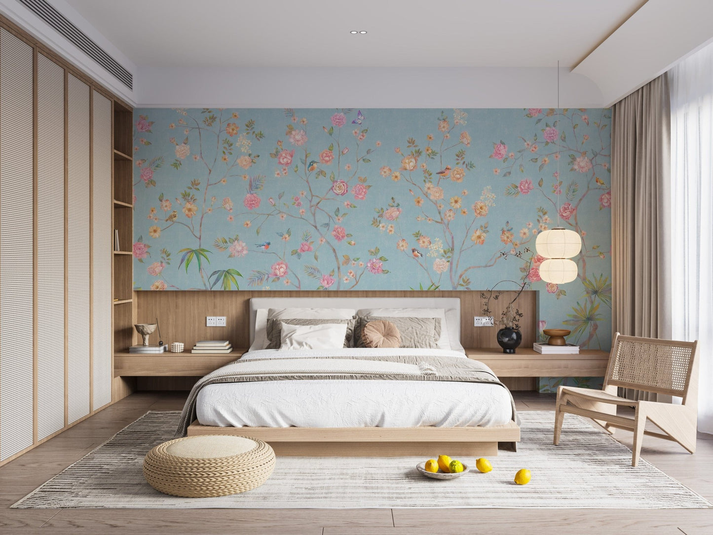 Trendy Blue Chinoserie Wallpaper murals - Giffywalls A494