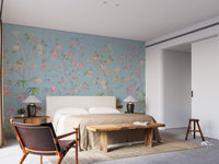 Elegant Blue Chinoiserie Wallpaper A494
