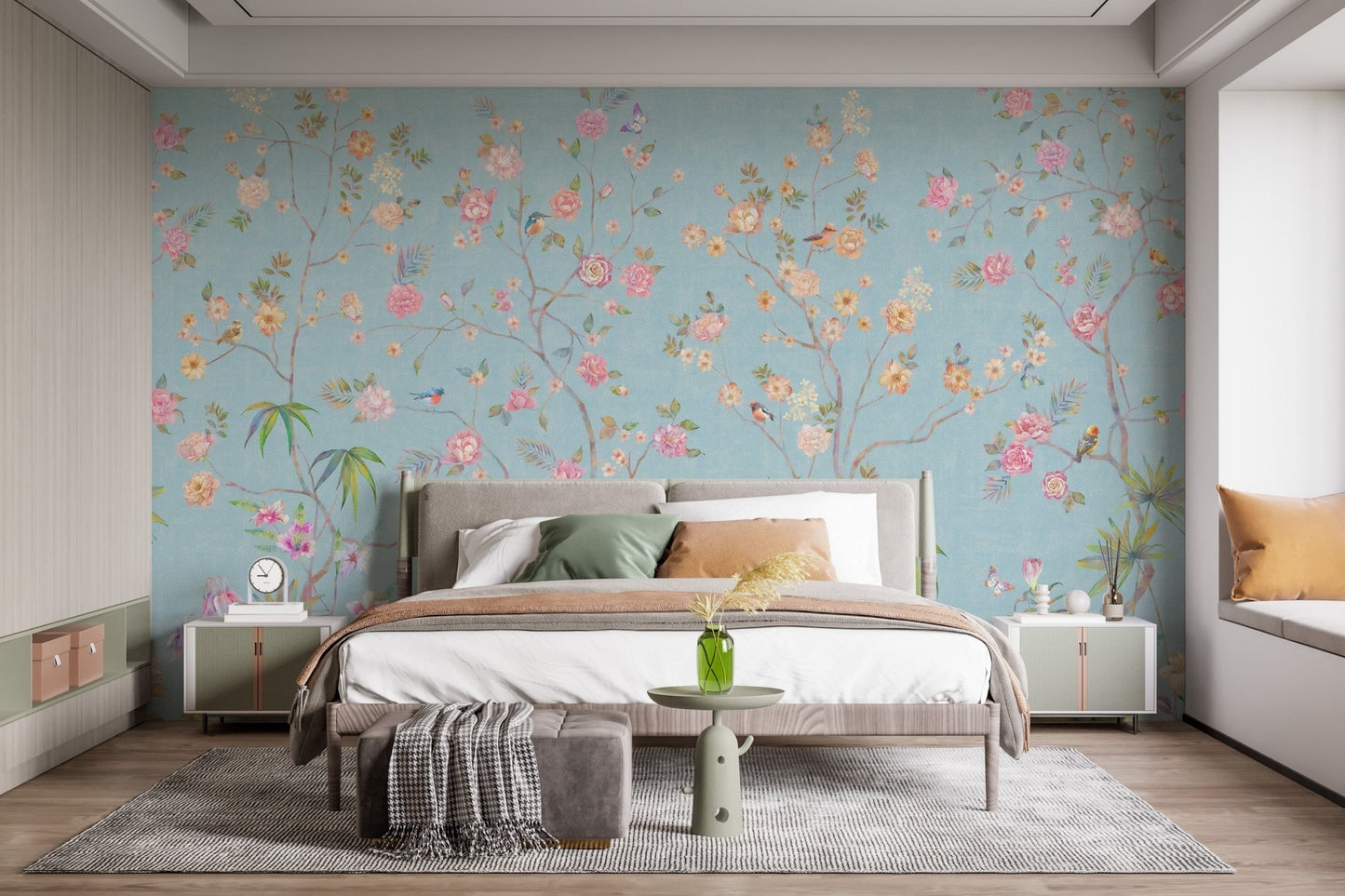 Blue Chinoiserie Design Mural A494
