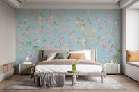 Blue Chinoiserie Design Mural A494
