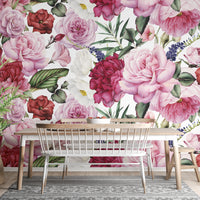 Trendy pink and red rose wallpaper for home decor
