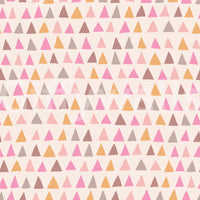 Pastel and bold pink triangles on wall mural

