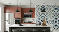 A peaceful geometric design mural on decorative wallpaper., GD6004
