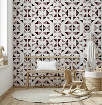 A graceful subtle pattern wall mural in cool, natural tones.