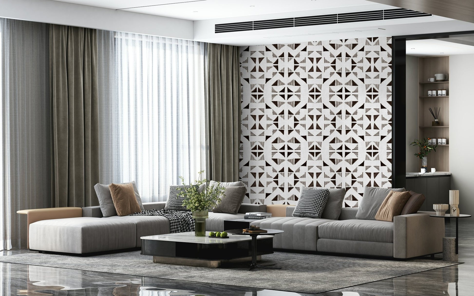A serene abstract pattern wall mural for your decor.