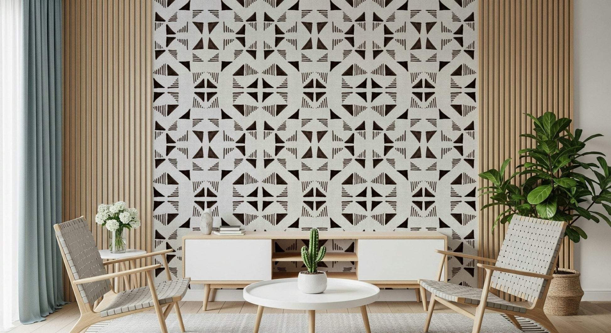 A graceful subtle pattern wall mural in warm, chocolate and brown tones.