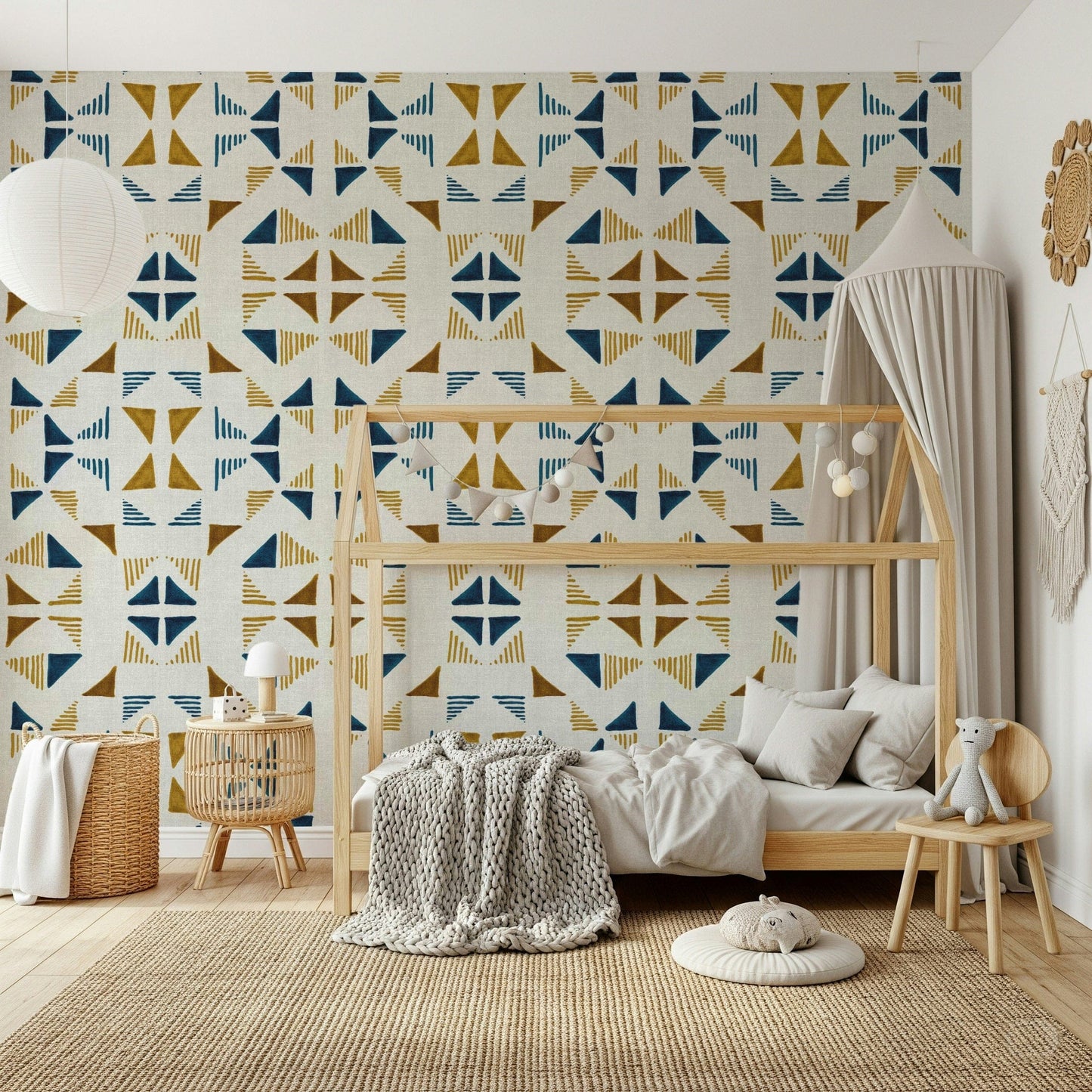 An artistic minimalist design mural for home decor.