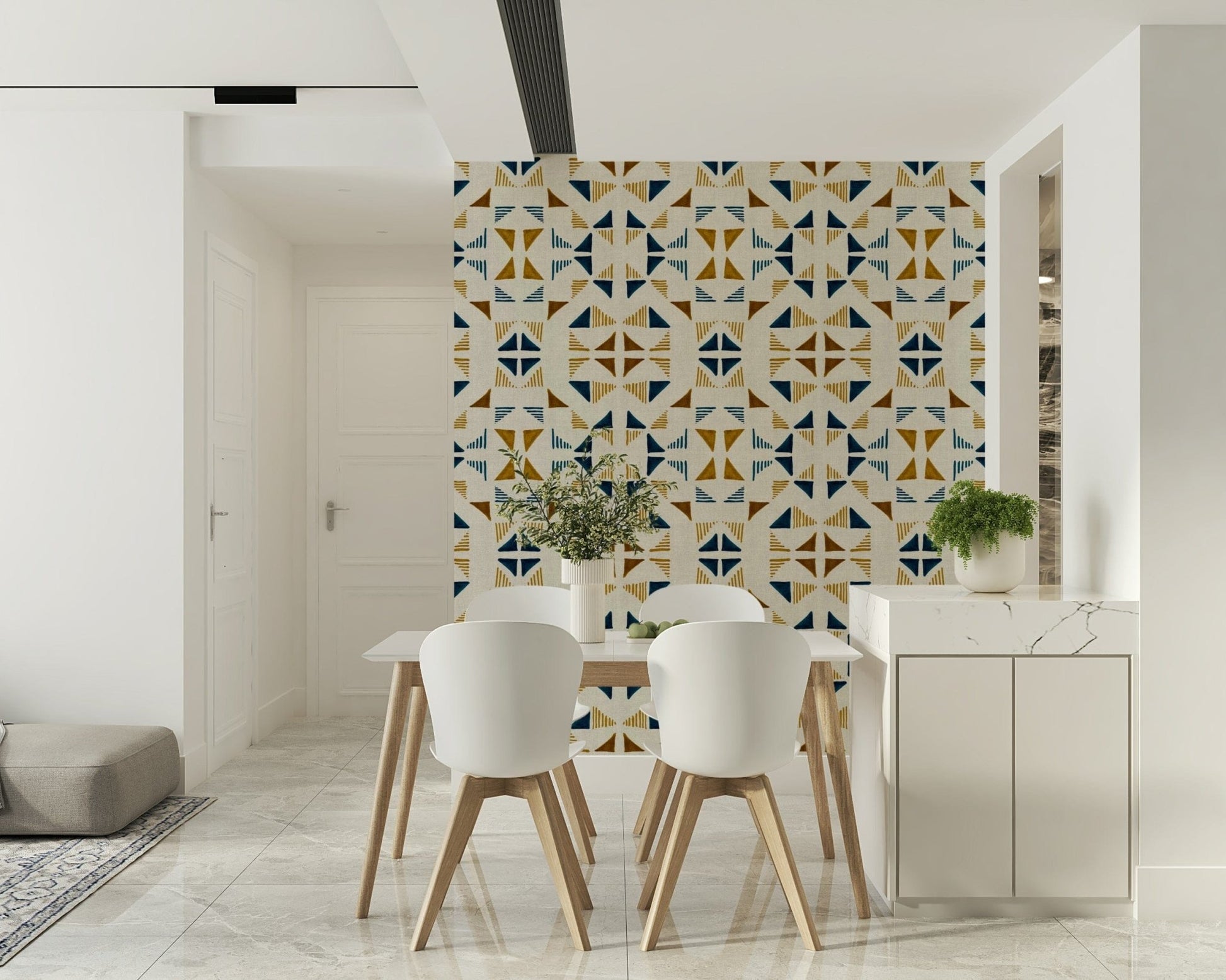 A classic abstract block wallpaper for walls.