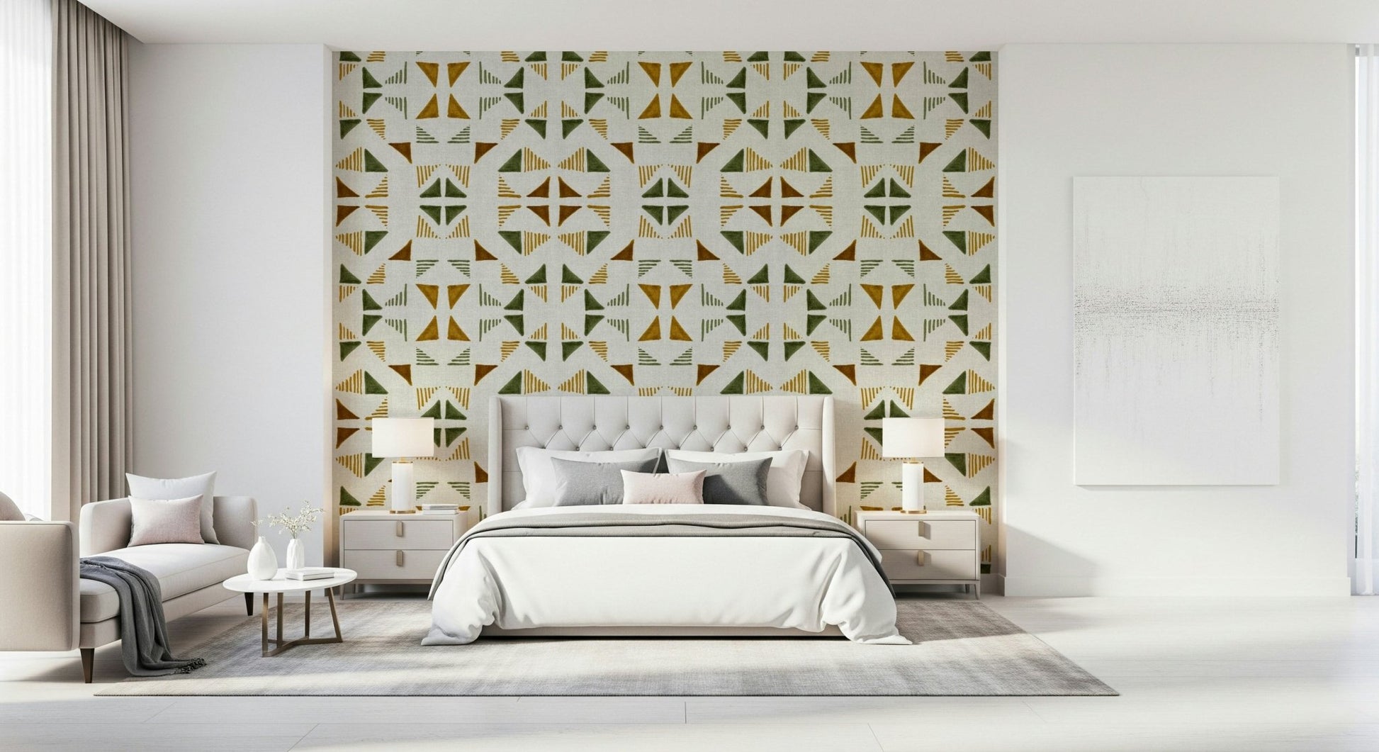 An artistic minimalist design mural for home decor.