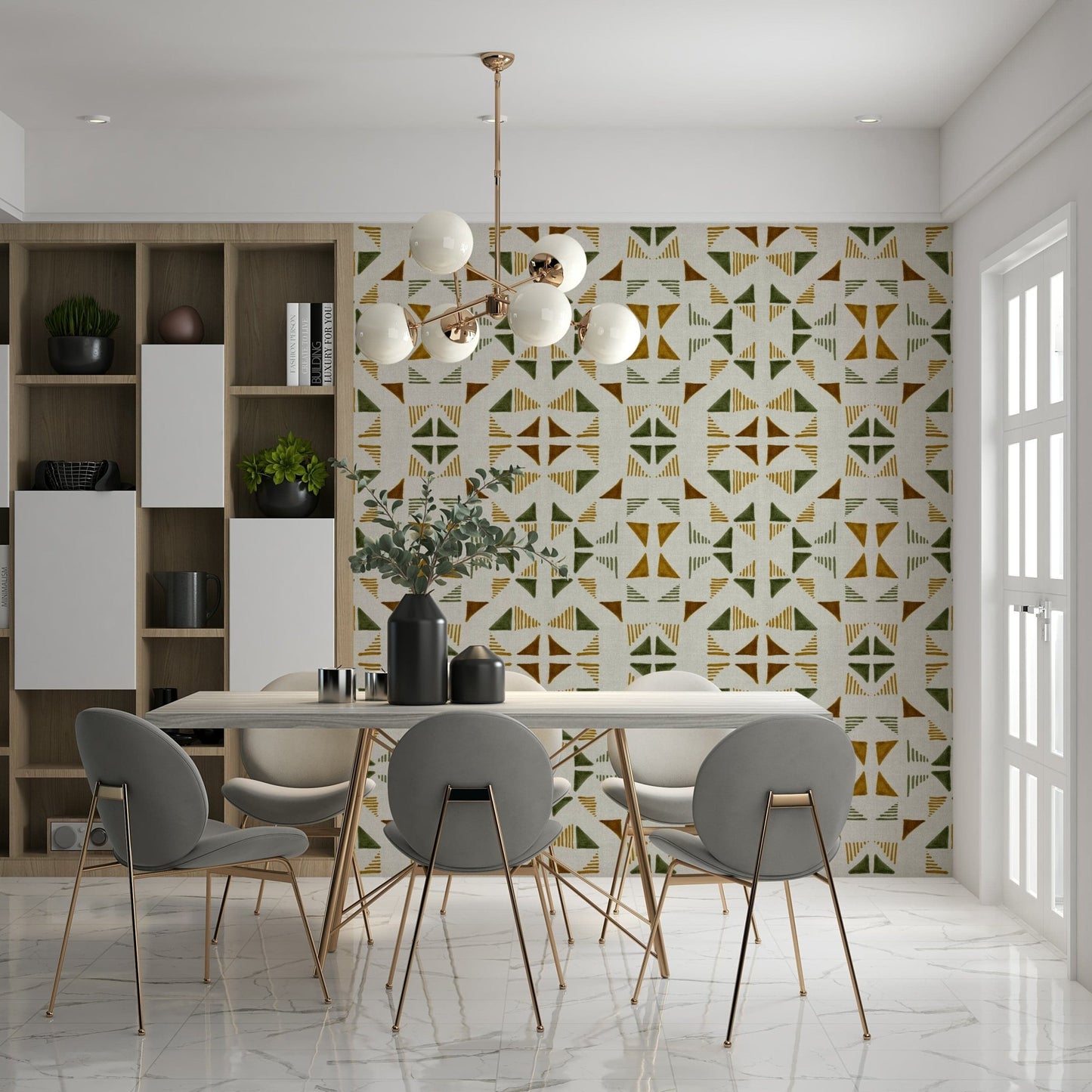 A classic abstract block wallpaper for walls.