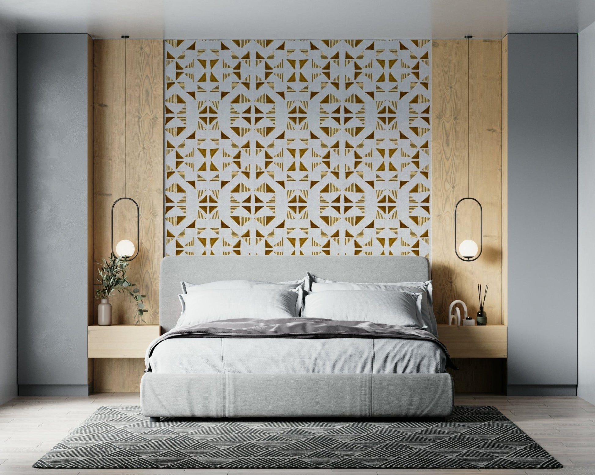 A classic abstract block wallpaper for walls., GD6007