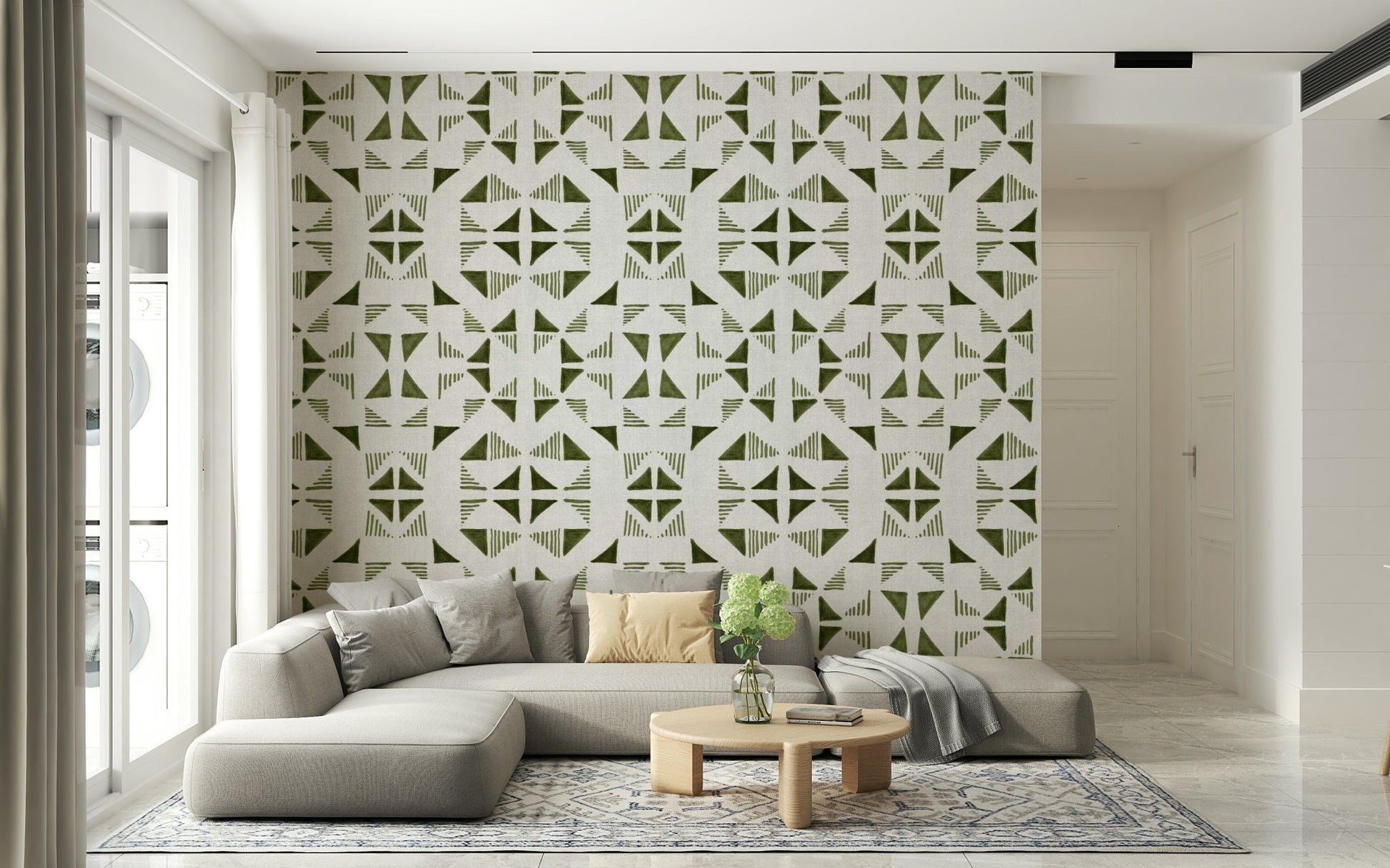 An artistic minimalist design mural for home decor.