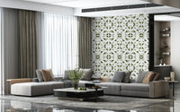 A calming modern pattern wallpaper mural that defines a space.