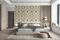 A calming modern pattern wallpaper mural that defines a space.