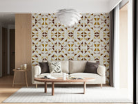 A graceful subtle pattern wall mural in warm, natural tones.
