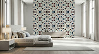 A graceful subtle pattern wall mural in cool, winter tones.