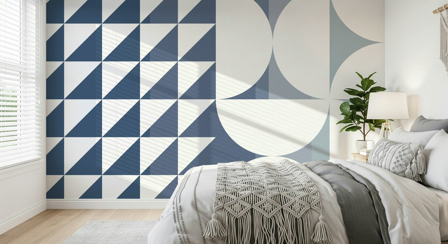 A contemplative geometric design wallpaper mural for a feature wall., GD5330