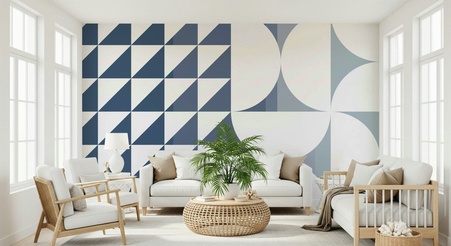 A calming abstract design wallpaper mural that defines a space., GD5330