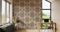 Textured office backdrop using the Tribal Cappuccino Motif Wallpaper., GD6478