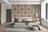 Repeating triangle shapes in Tribal Cappuccino Motif Wallpaper., GD6478