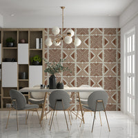 Cozy living room decor using the tribal motif wallpaper., GD6478