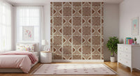 Stylish hallway using Tribal Cappuccino Motif Wallpaper pattern., GD6478