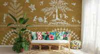 Large scale Tribal Dance Wall Mural in a vibrant family sitting room., GD7581