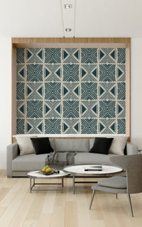 Inspiring office space using Tribal Denim Motif Wallpaper texture., GD6479