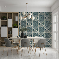 Neutral blue texture from Tribal Denim Motif Wallpaper print., GD6479