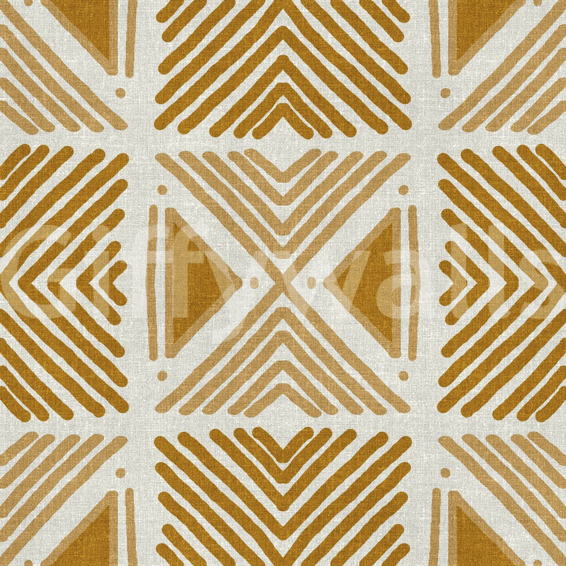 Stylish hallway using Tribal Foliage Motif Wallpaper pattern.