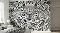 Bohemian style tribal sun wallpaper for a nursery wall mural., GD7834