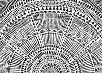 Tribal Half Sun Wall Mural for a serene yoga room wallpaper., GD7834