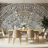 Neutral sun motif wall mural for a professional office wallpaper., GD7834