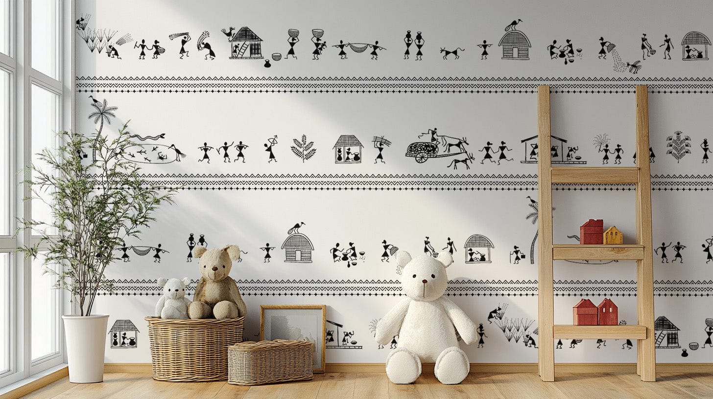 Tribal Rhythms Art Strip wallpaper for walls