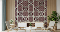 Tribal Wine Motif Wallpaper unique geometric repeating shapes